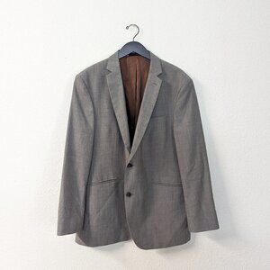 Ben Sherman Single Breasted 2 Button Wool Blazer Gray 44R Business preppy